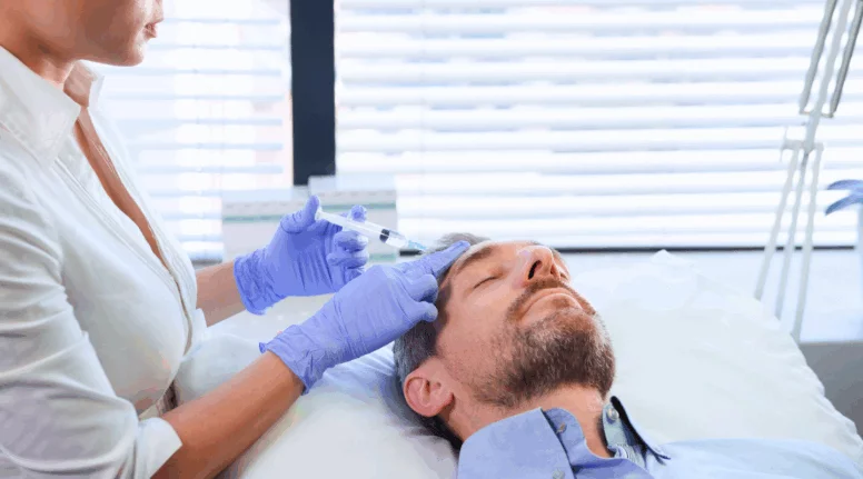 Aesthetic specialist performing anti-wrinkle injection, demonstrating clinical approach to long-lasting results.