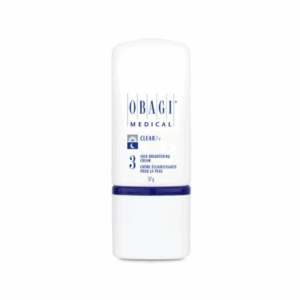 Obagi Medical Clear Fx Skin Brightening Cream, Step 3, 57g white bottle with blue accents and dual day-night use symbols