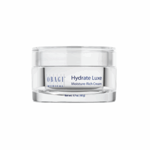 Obagi Medical Hydrate Luxe Moisture-Rich Cream in a 1.7 oz (48 g) clear jar with a sleek, modern design.