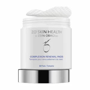 ZO Skin Health Complexion Renewal Pads by Zein Obagi MD, 60-count jar with textured pads visible and sleek silver lid
