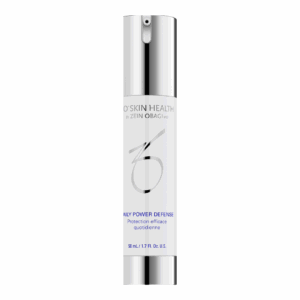 ZO Skin Health Daily Power Defense by Zein Obagi MD, 50 mL (1.7 fl. oz.) white bottle with silver pump dispenser and minimalist design
