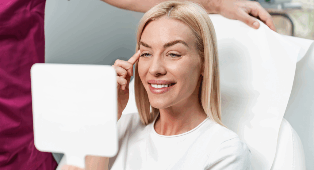 Confident woman with glowing, youthful skin after anti-ageing treatment at Look Lovely London – personalised aesthetic care that avoids fleeting trends